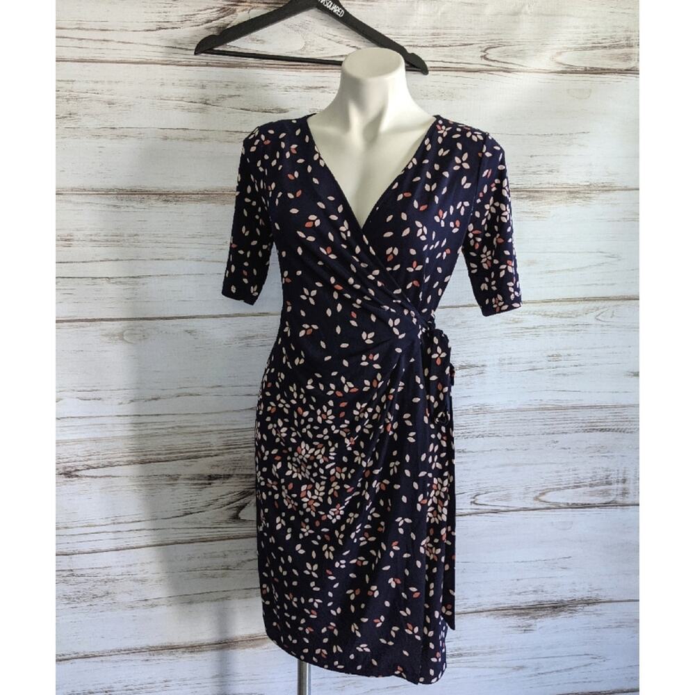 Motherhood Maternity Printed Faux Wrap Dress sz S